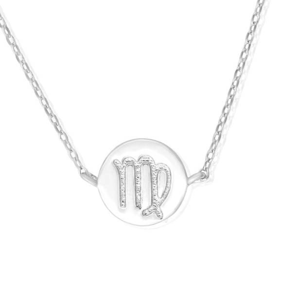 Jewelry - 925 Sterling Silver Zodiac Virgo Symbol Necklace